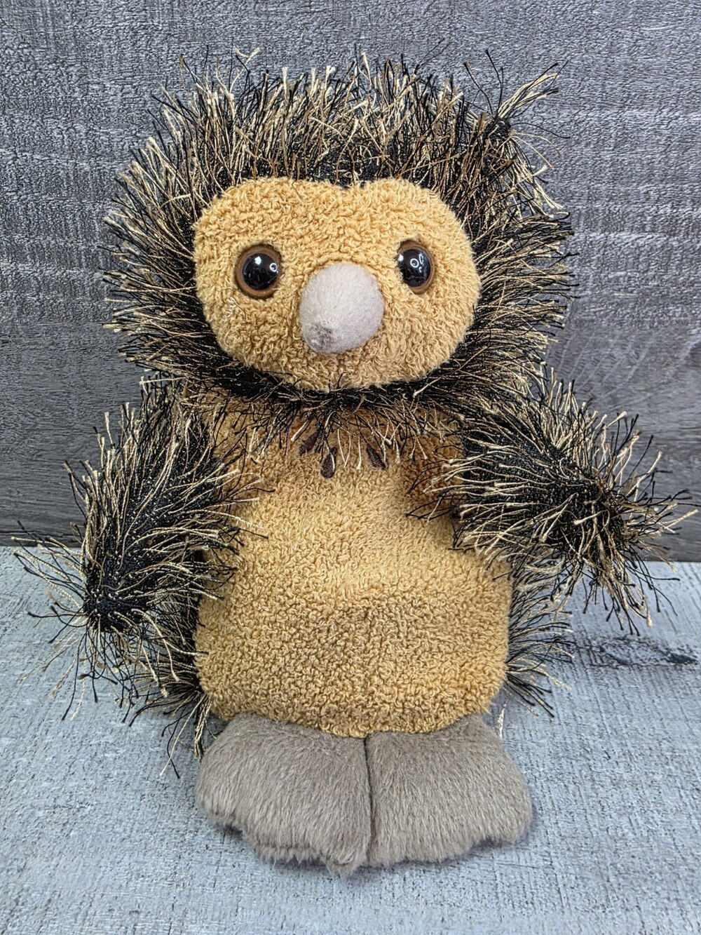 Fiesta 6.5" Spiky B/B Owl Fuzzy Bean Bottom Plush Stuffed Woodland Animal g66